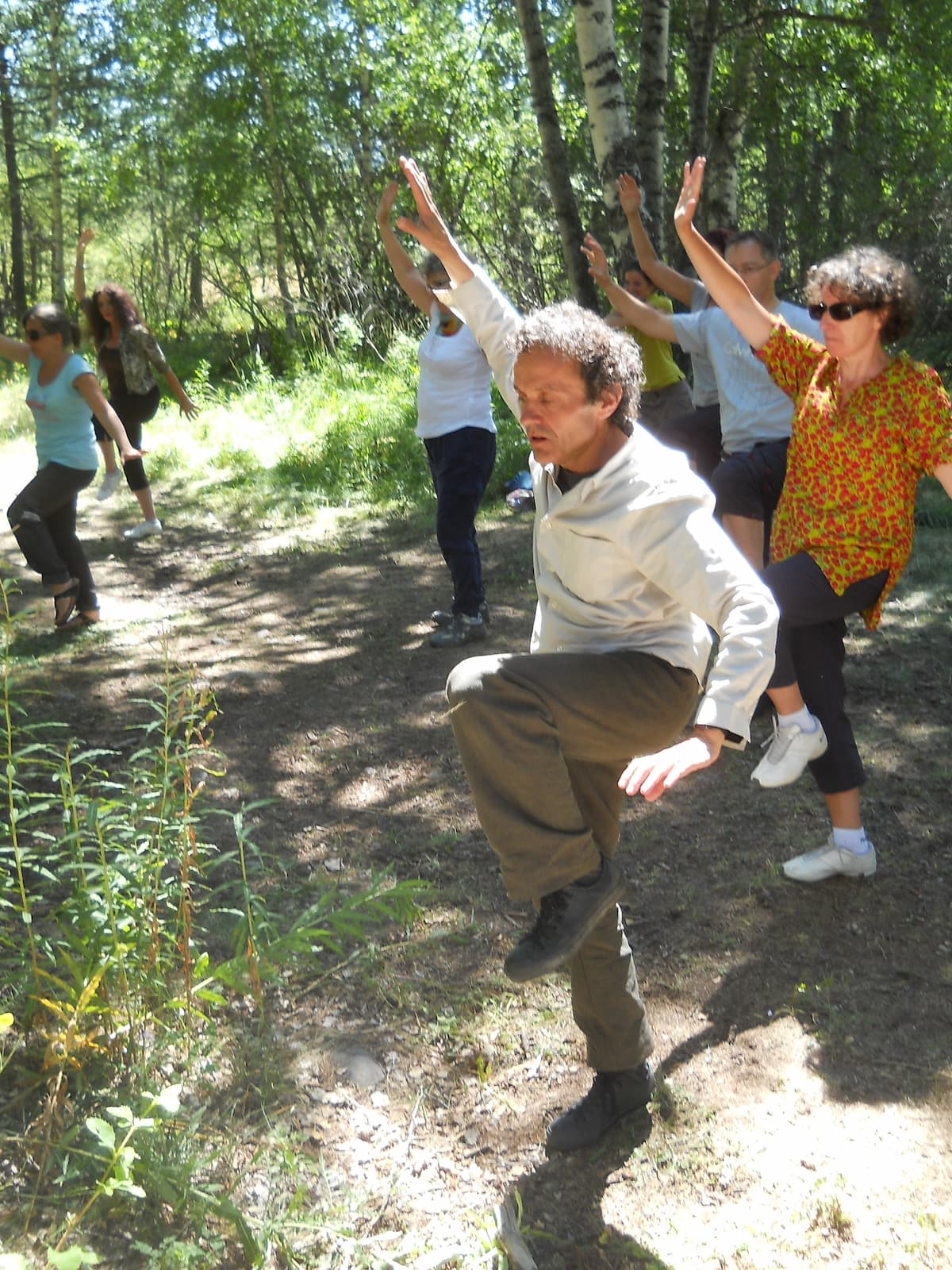 groupe de taiji en extérieur